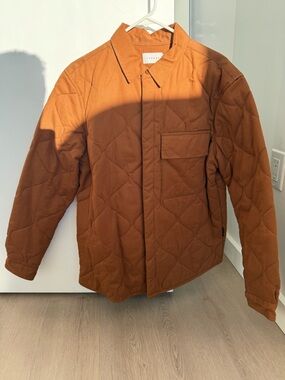 Topman Quilted Rust-Tone Shirt Jacket